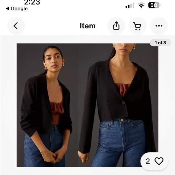 dh New York x Anthropology M NWT Black Crop Sweater Jacket - Picture 2 of 10